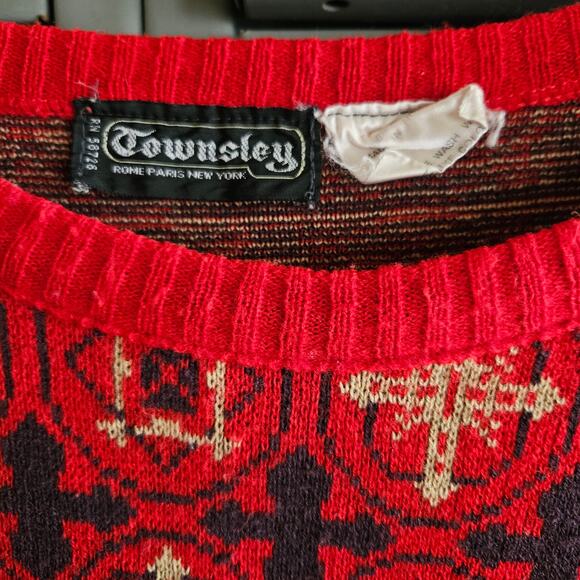 Vintage Townsley 70s acrylic sweater- size medium - Picture 3 of 6